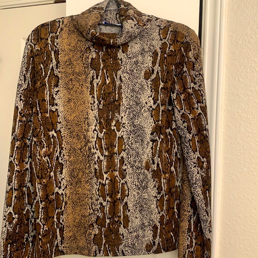 Zara Basic snake print turtleneck